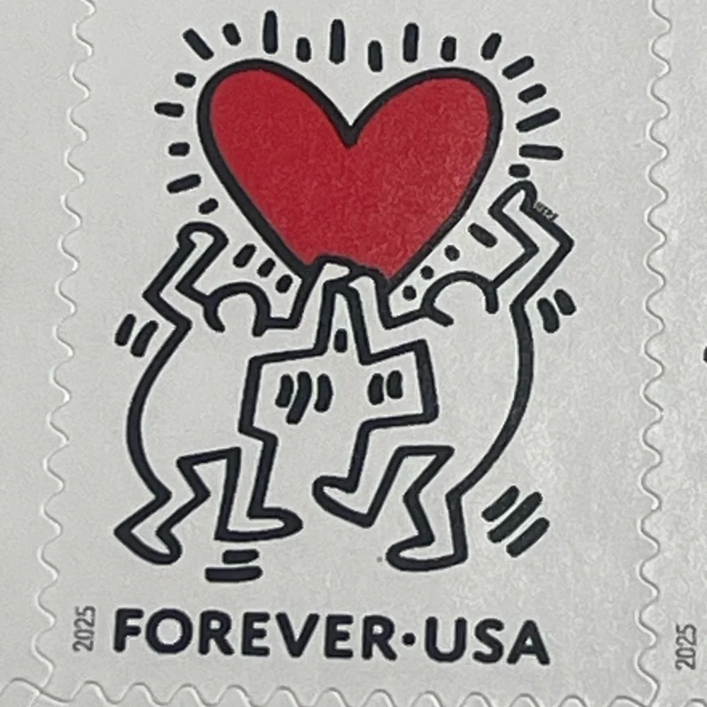 2025 Pennsylvania Native Keith Haring LOVE Heart 20 Forever Stamps